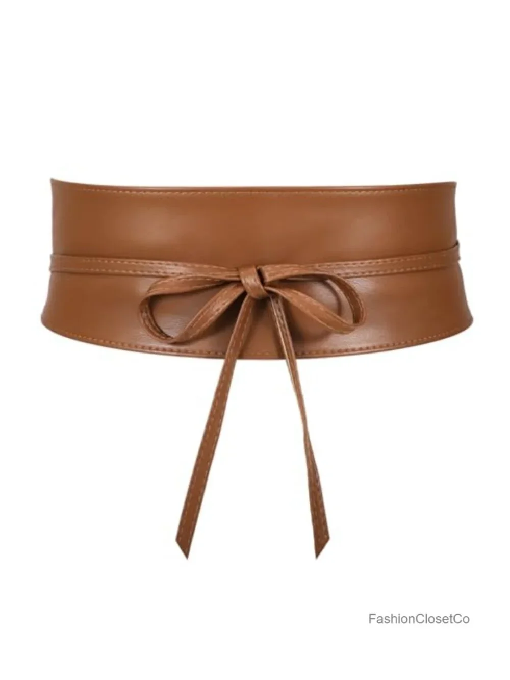 Women's Faux Leather Obi Belt Wide Wrap Waist Band